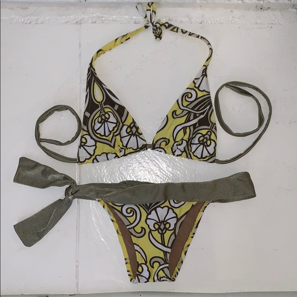 70s Print Brazilian Bikini